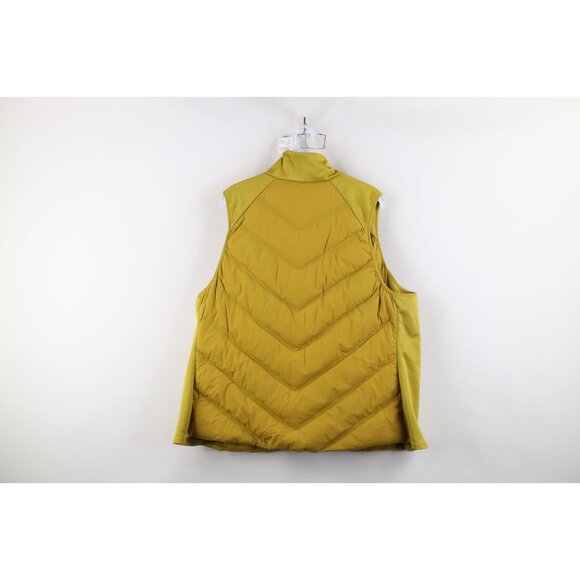 Athleta Womens Size 2X Duck Down Insulated Full Zip Puffer Vest Jacket Yellow - Picture 13 of 15